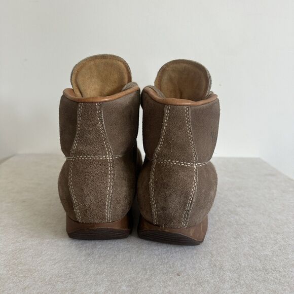 Vintage Vasque Men's Hiking Boots 7.5 Tan Brown Leather Suede Lace Ankle Italy - Picture 4 of 9